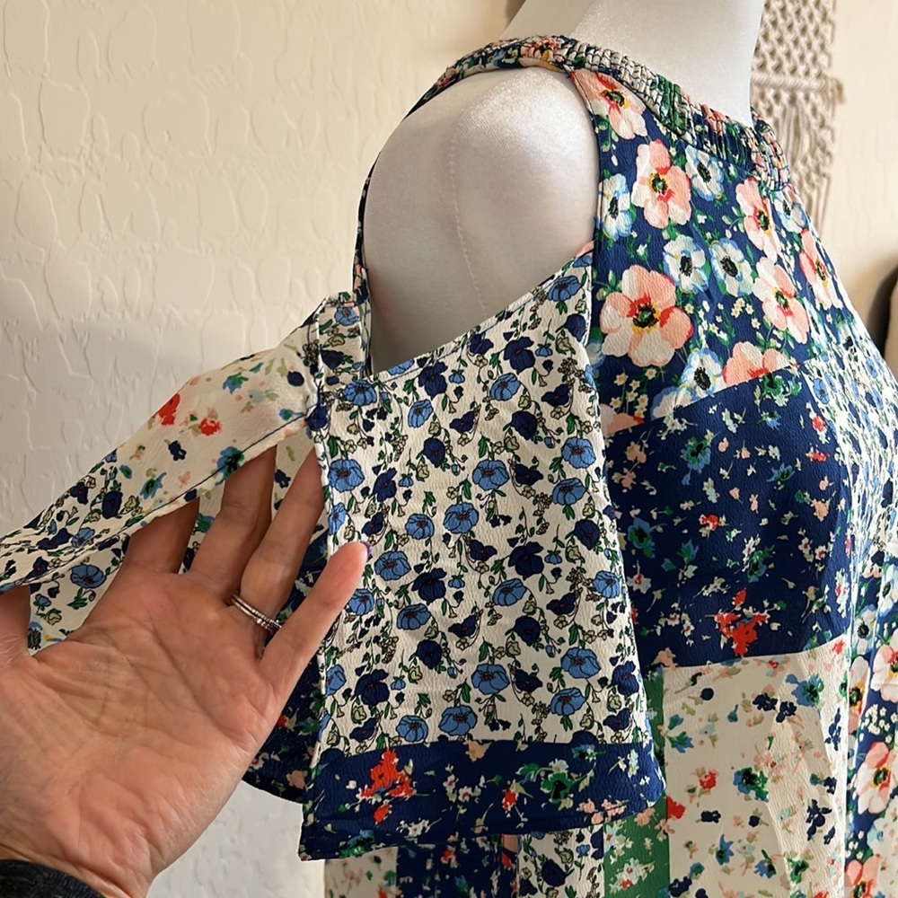 Zara Basic Collection Floral Patchwork Cold Shoul… - image 3